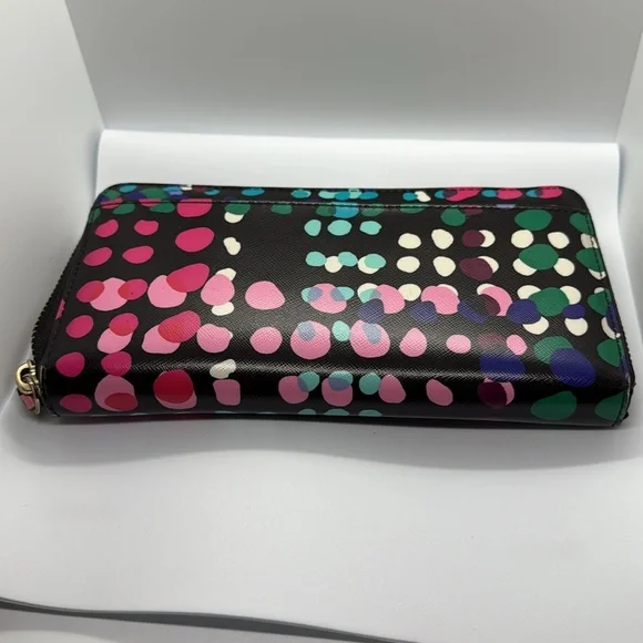 Kate Spade Black and Purple Polka Dot Wallet - Picture 2 of 5